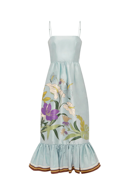 Alfie Midi Dress in Ice Blue