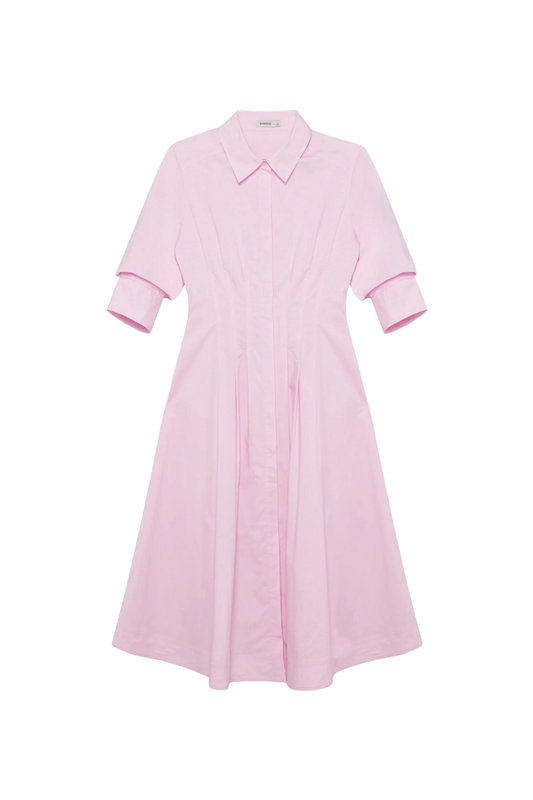 Jazz Pintuck Midi Dress in Tulip