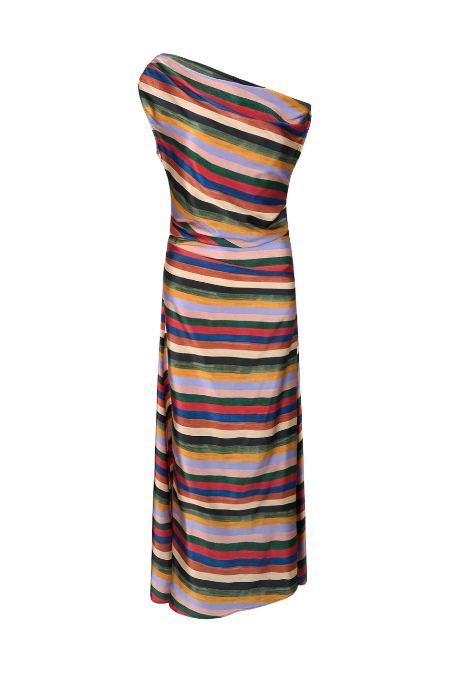 Phare Silk Maxi Dress in Artist Stripe