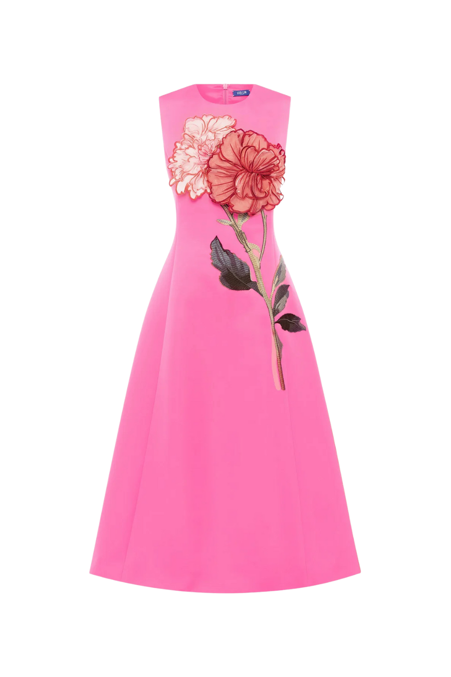 Cleo Sleeveless Midi in Peony Print Fuchsia