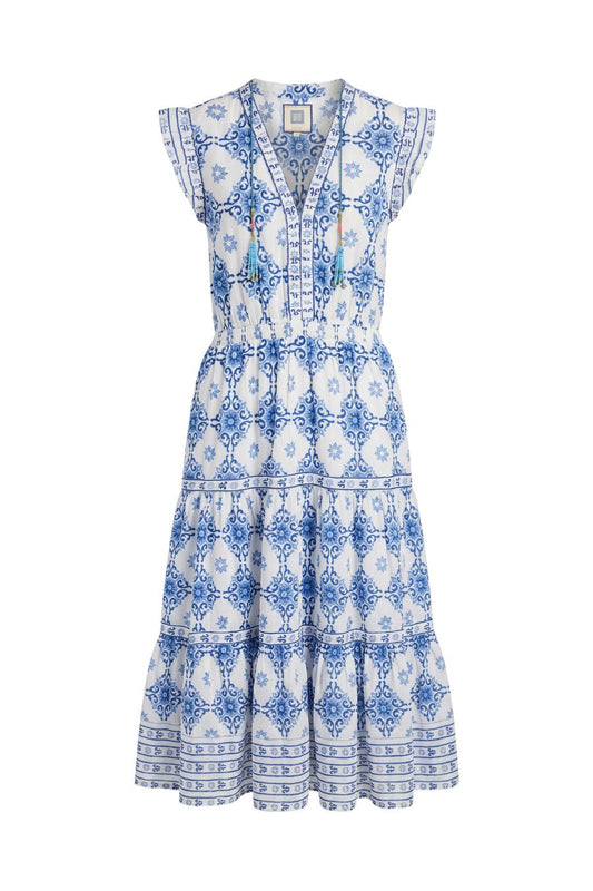 Rainey Maxi Dress in Blue Tile