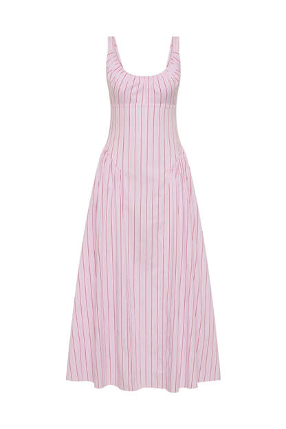 Marcella Midi Dress in Fiori Stripe Palazzo