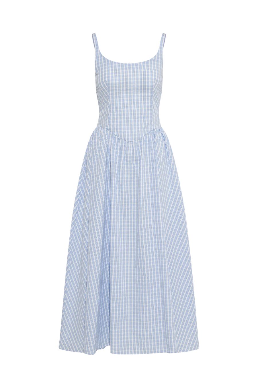 Chiara Dress in Check Light Blue/White