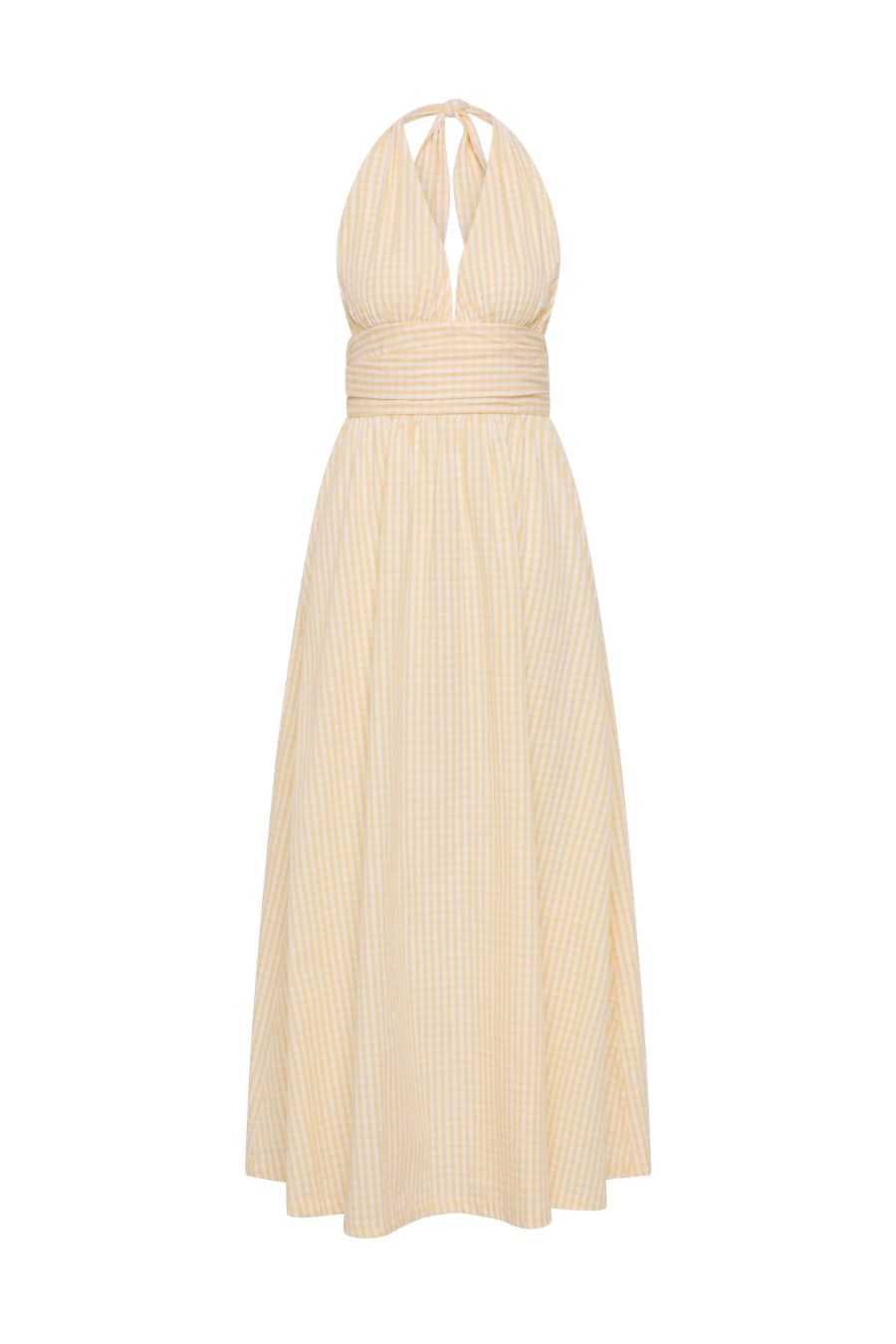 Lido Maxi in Butter Textured Gingham