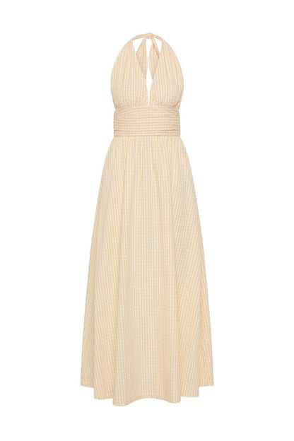 Lido Maxi in Butter Textured Gingham