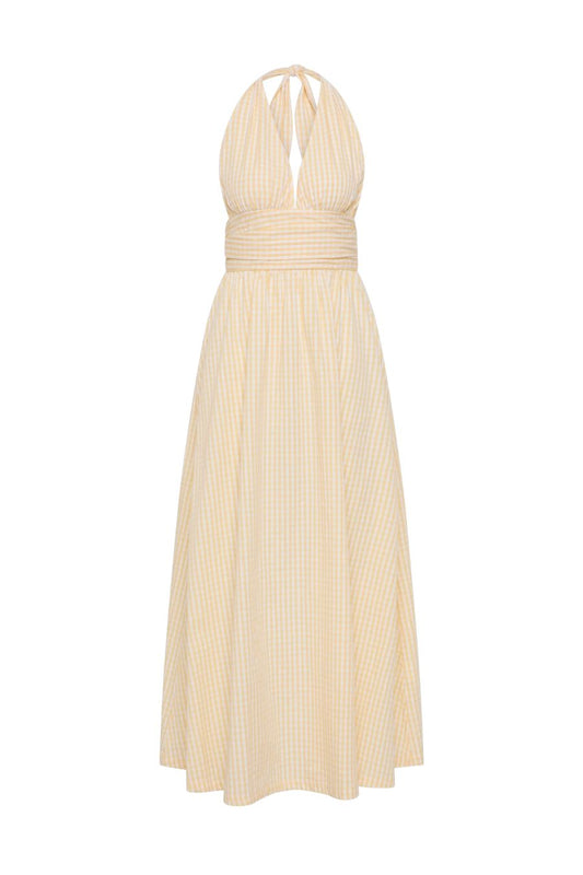 Lido Maxi in Butter Textured Gingham