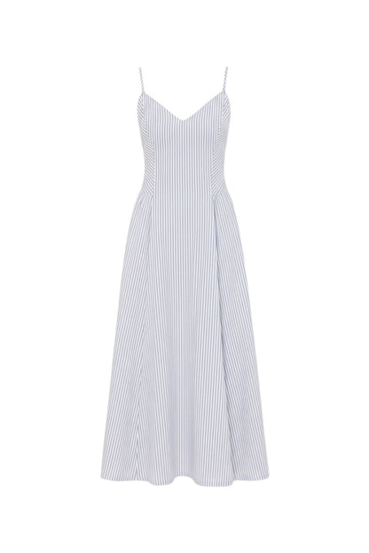 Blue Aggie Bardot Dress