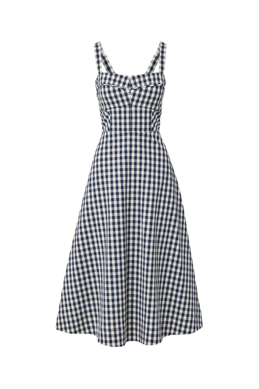 Aila Dress in Navy/Dove