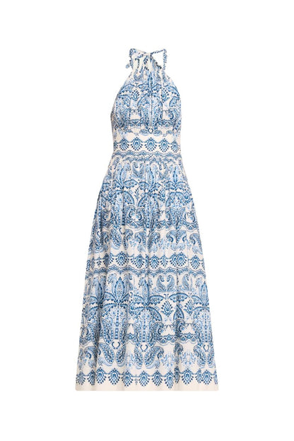 Denise Dress in Palm Paisley Sky