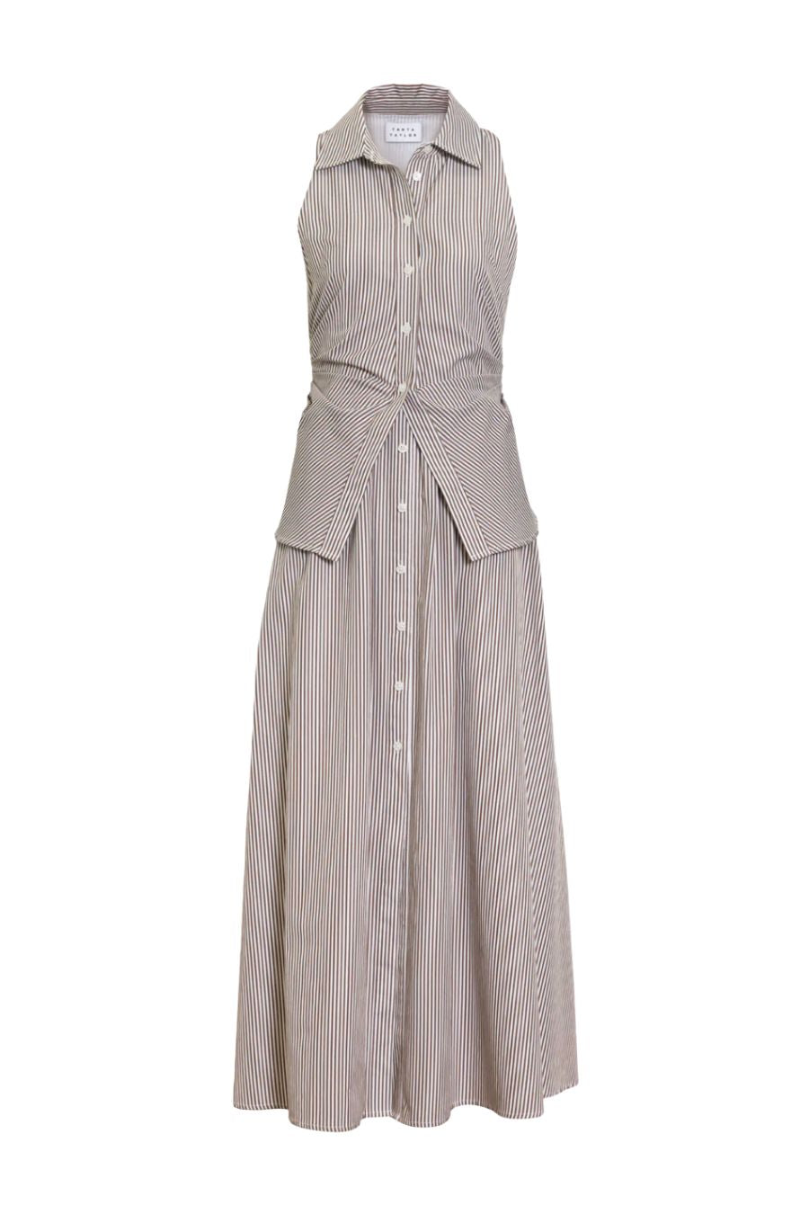 Hannah Dress in Acorn/Optic White