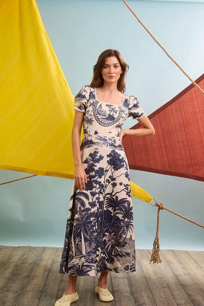 Cecily Dress in Bermuda Toile