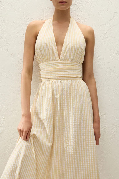 Lido Maxi in Butter Textured Gingham