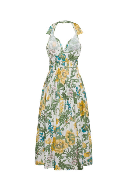 Rashida Dress in Flora Meadow Ivory