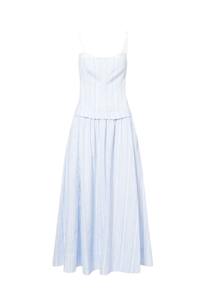 Quinlin Midi Dress in Blue Stripe