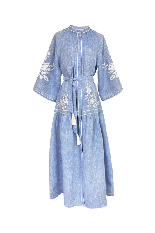 Swan Dress in Light Denim