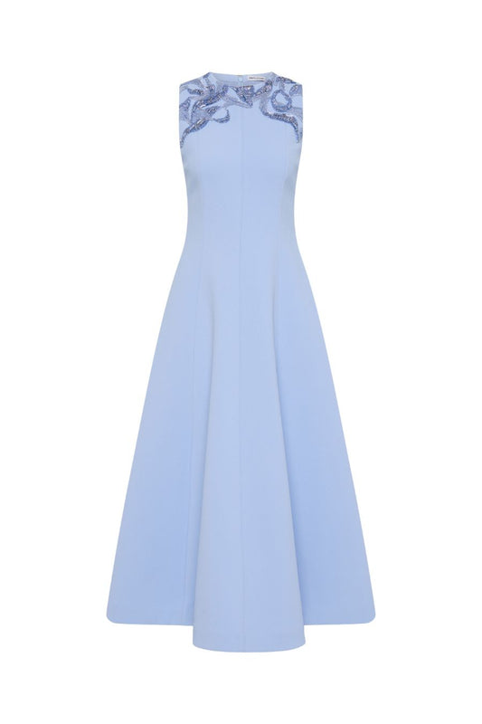 Aylin Sleeveless Midi Dress in Blue