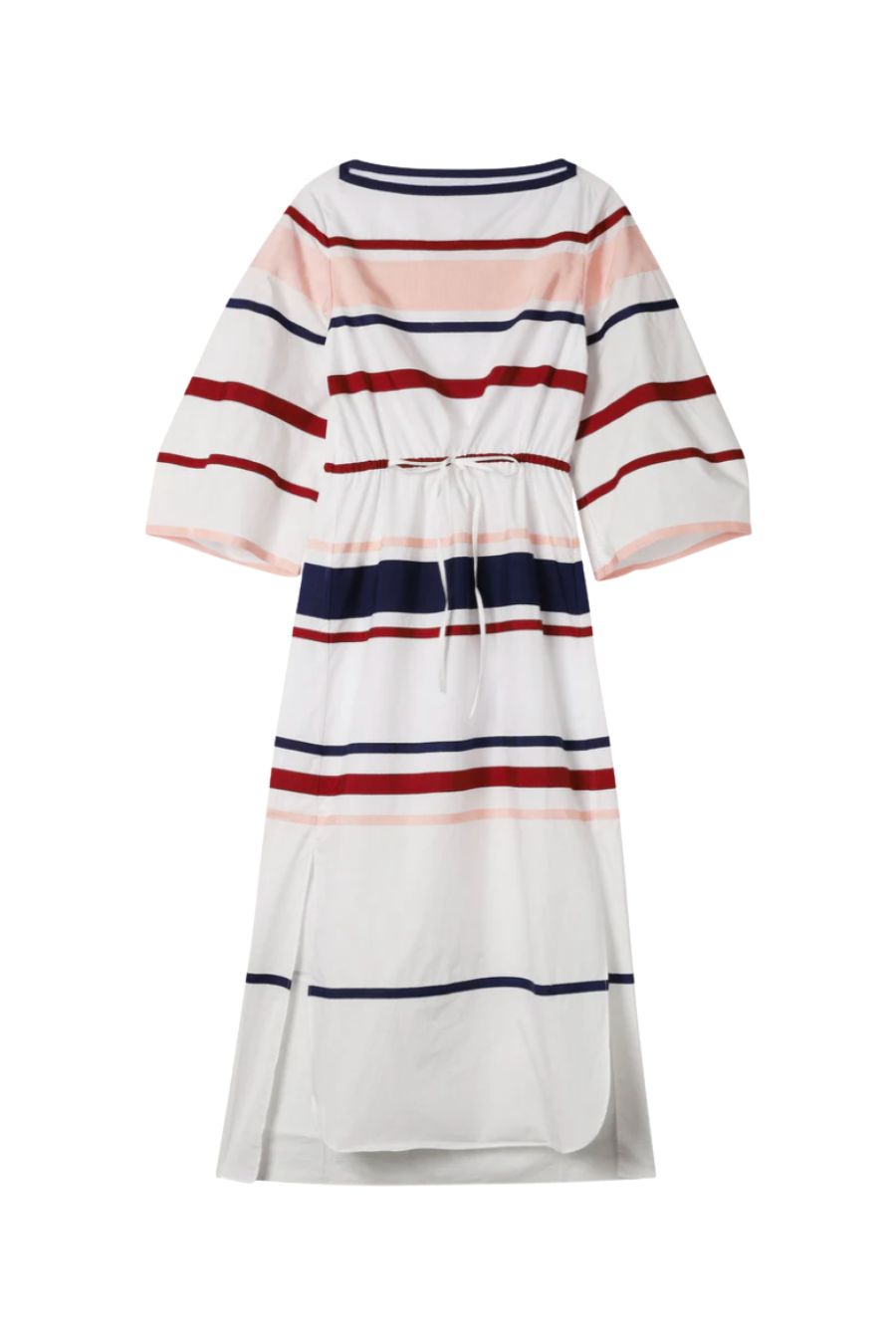 Ribbon Caftan Dress in White Multi