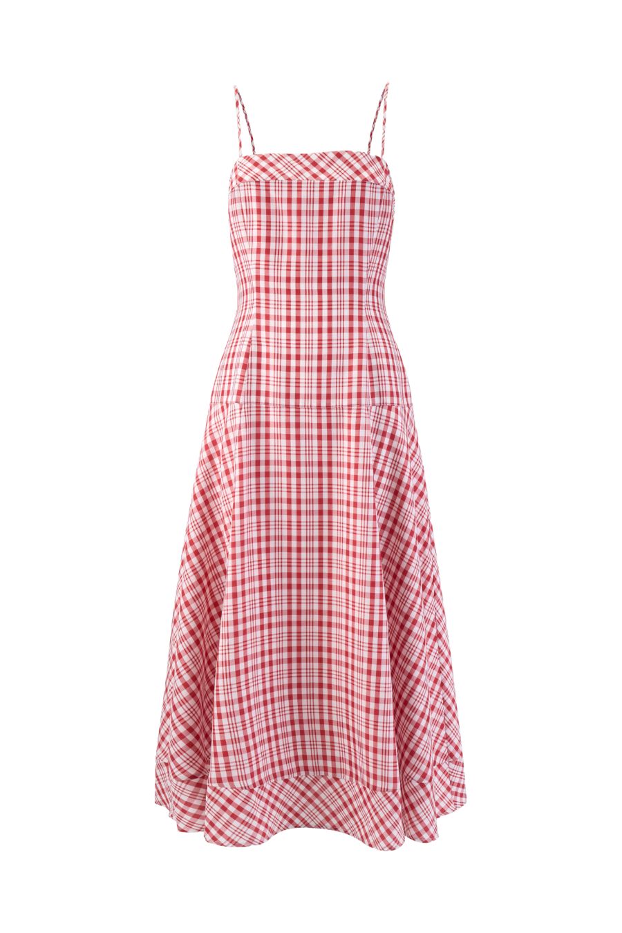 Drop Me A Note Dress in Red Plaid
