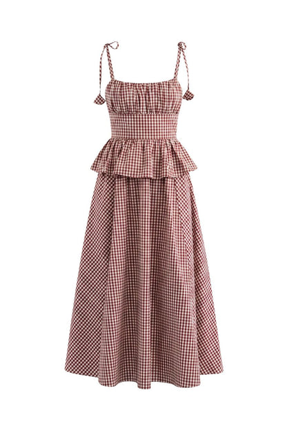 Betsy Dress in Cotswold Check Rust