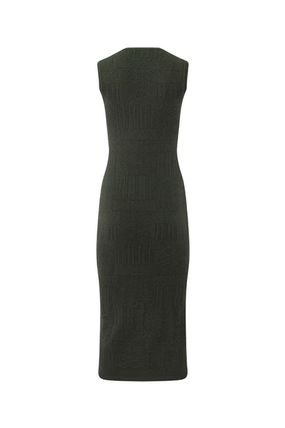 Sleeveless Tamiko Knit Dress in Loden