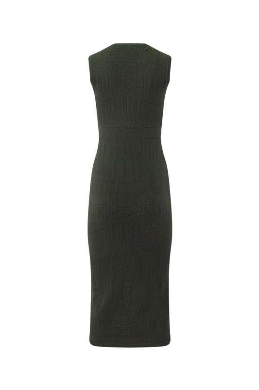 Sleeveless Tamiko Knit Dress in Loden