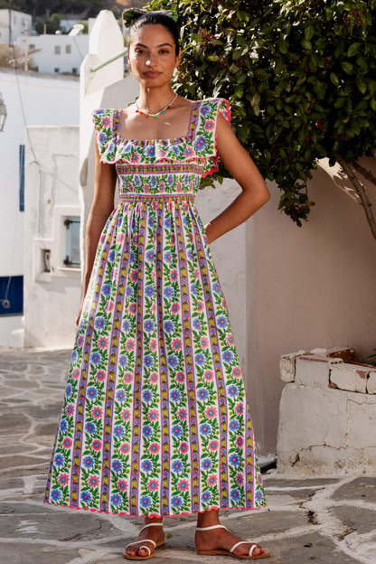 Folk Border Carrie Dress