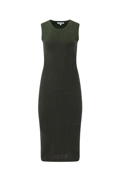 Sleeveless Tamiko Knit Dress in Loden