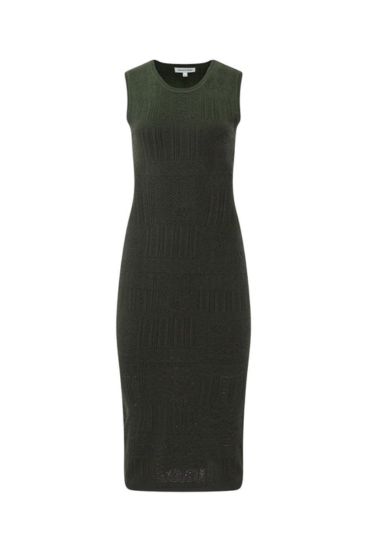 Sleeveless Tamiko Knit Dress in Loden