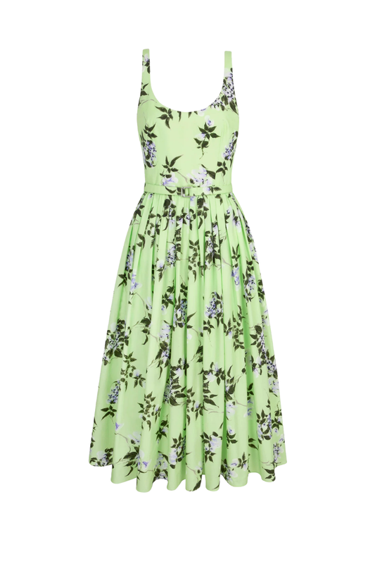Eglantine Dress In Lilac Lillies/Cherry Print