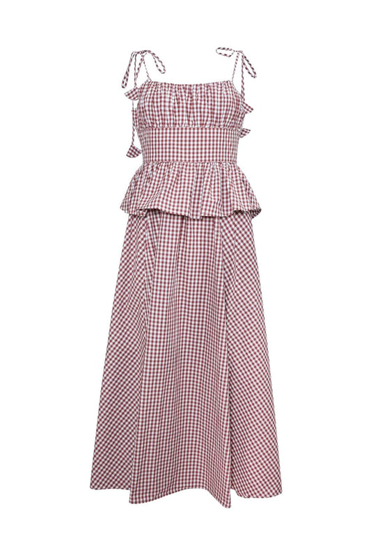Betsy Dress in Cotswold Check Rust
