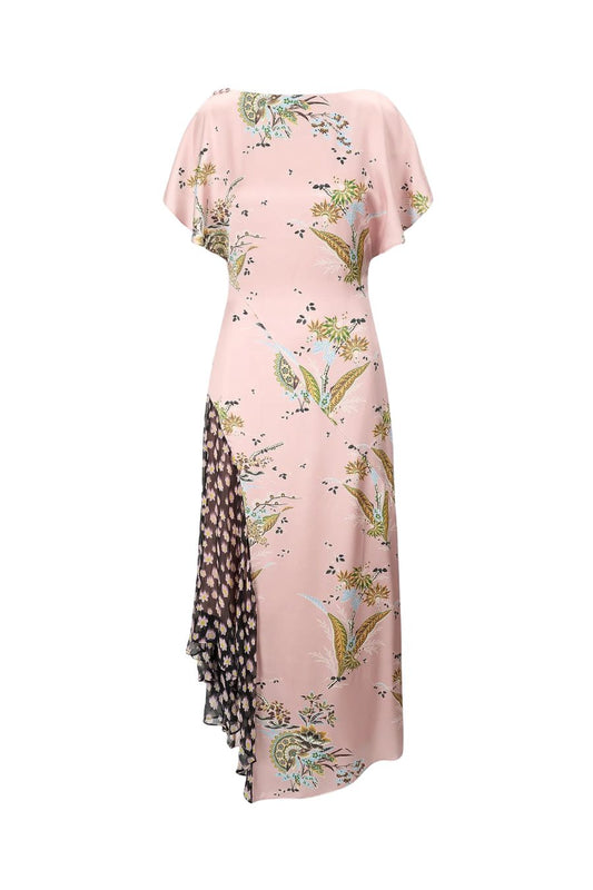 Fawn Silk Dress in Tapestry Rose Multi