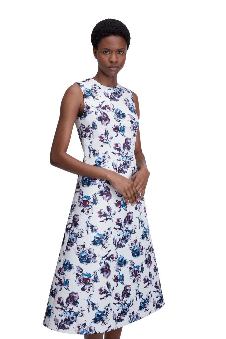 Rumi Dress In Purple & Blue Floral Print
