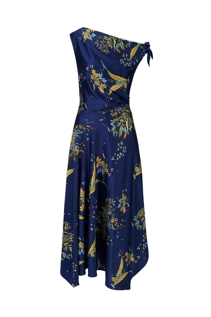 Portia Silk Dress in Tapestry Midnight