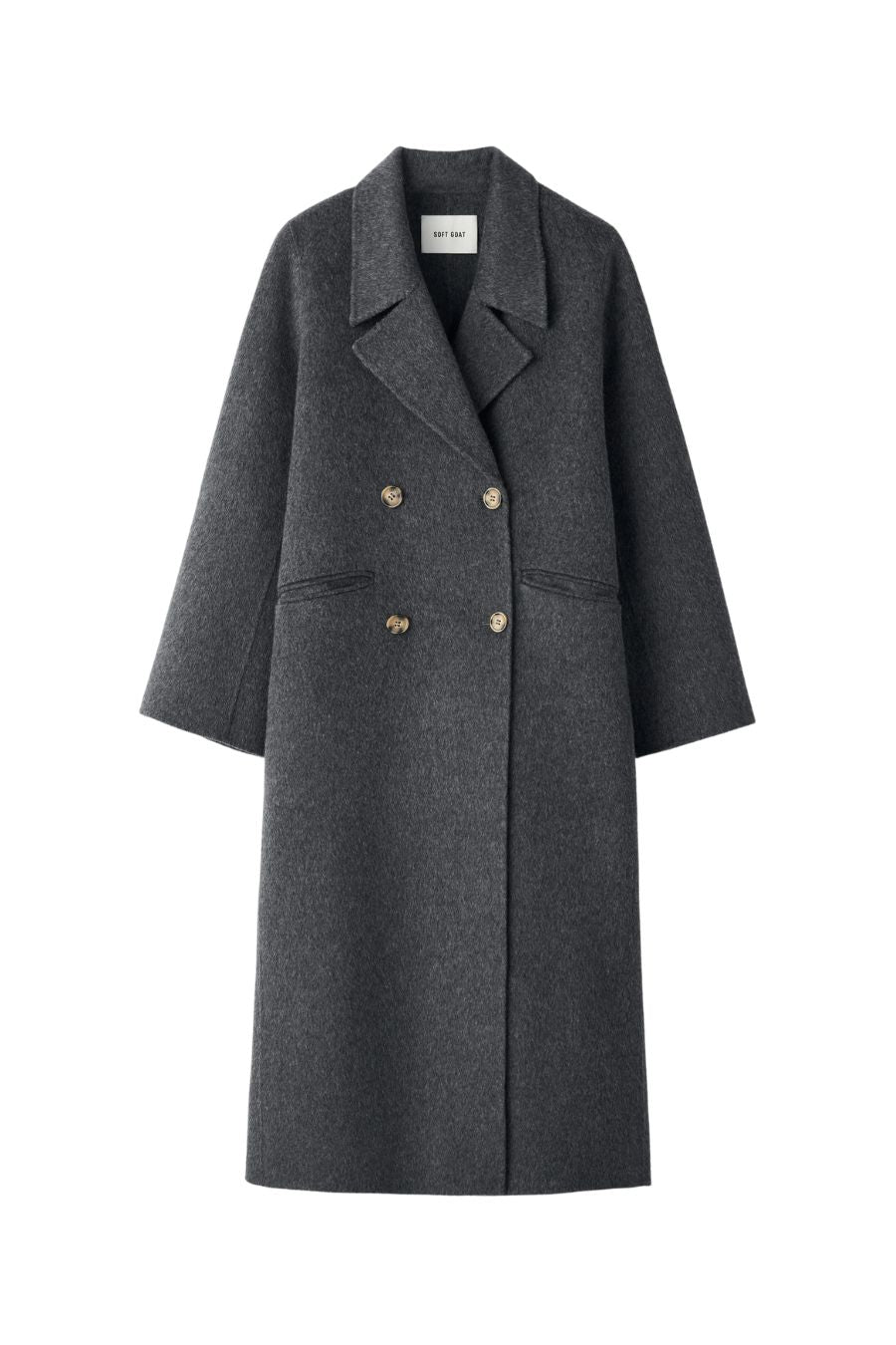 Double Breasted Coat in Anthracite Melange