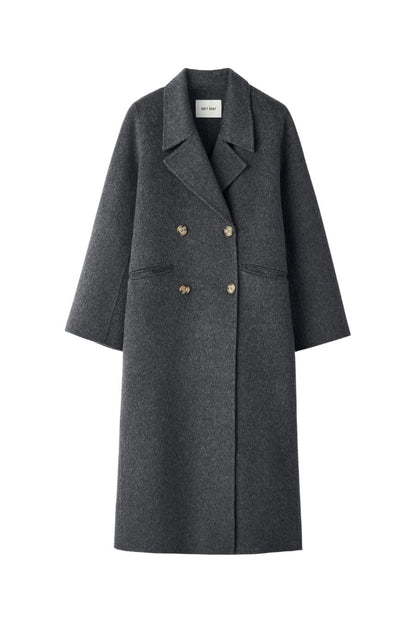 Double Breasted Coat in Anthracite Melange
