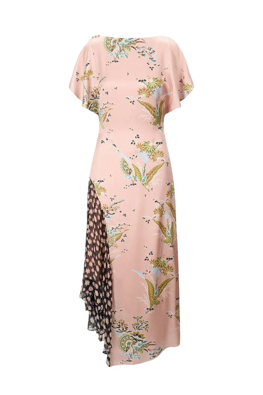 Fawn Silk Dress in Tapestry Rose Multi