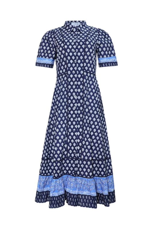Greta Dress in Thistle & Vine Blue