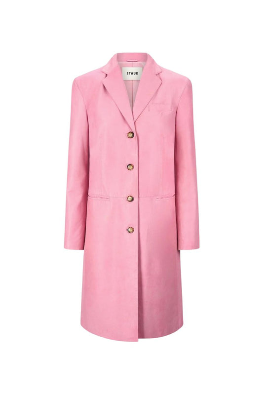 Wyatt Leather Coat in Wild Rose