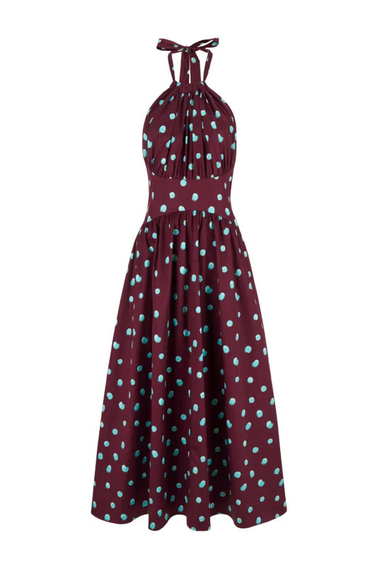Halter in The Name of Love Dress in Maroon