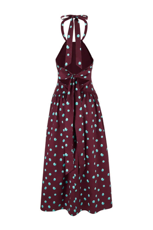 Halter in The Name of Love Dress in Maroon