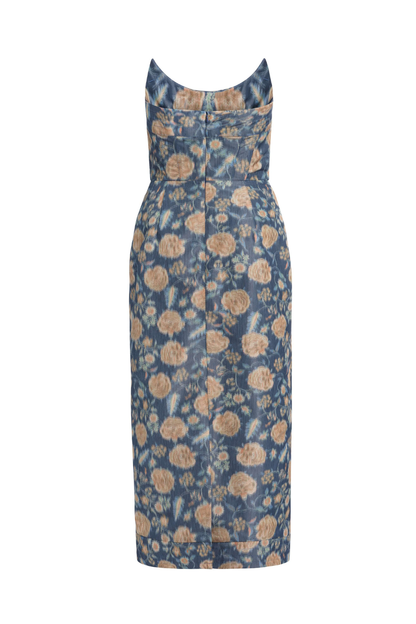 Cypress Dusk Marigold Ikat Midi Dress