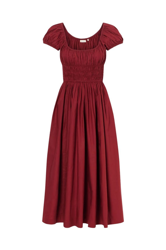 Quinley Dress in Deep Ruby