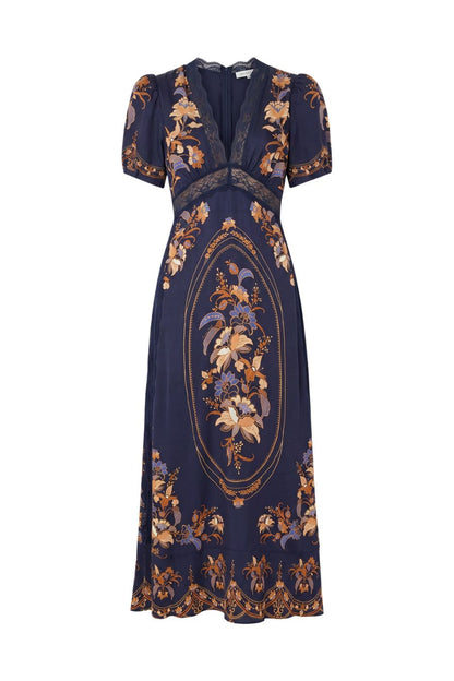 Lara Maxi Dress in Navy Blue