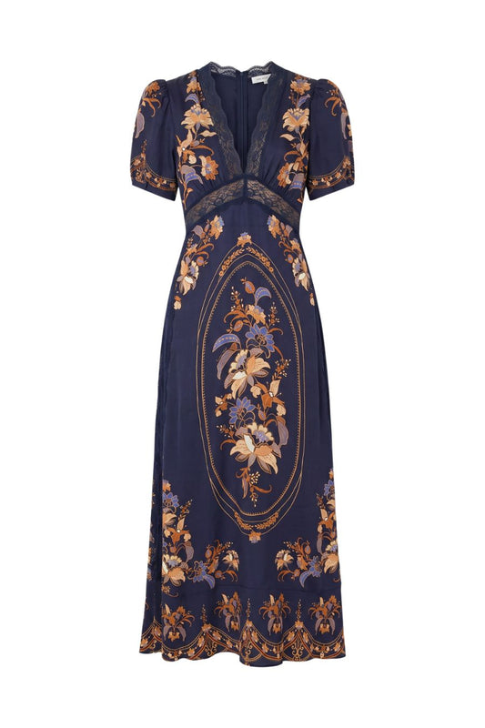 Lara Maxi Dress in Navy Blue