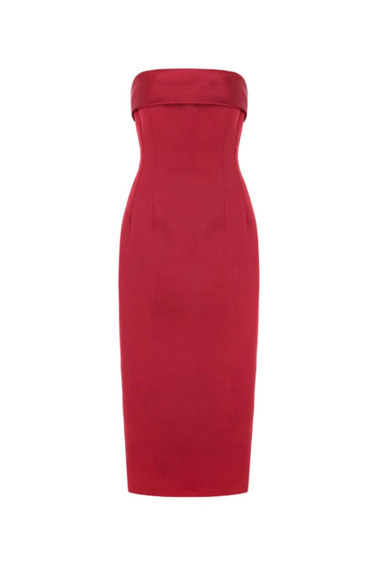 Keeley Dress in Red Duchesse Satin