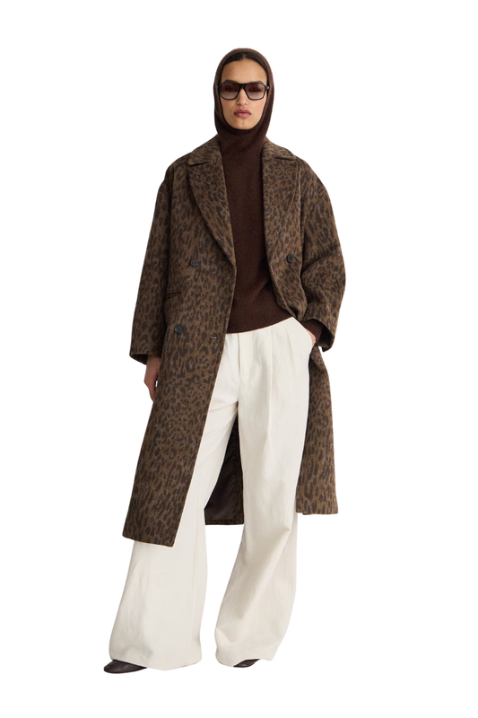 Matta Oversized Coat in Leopard