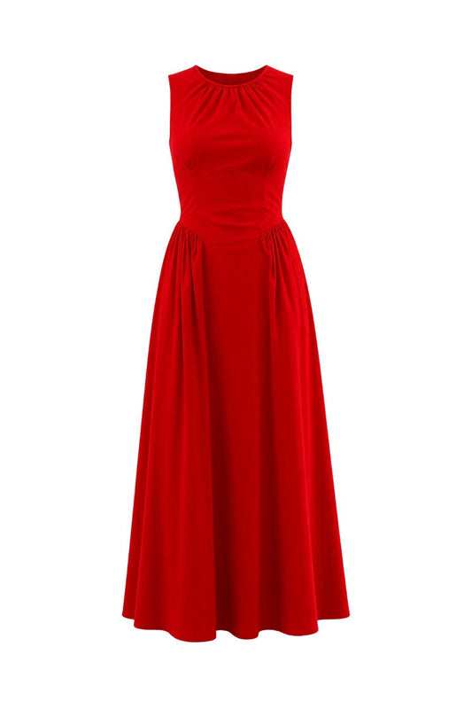 Nantucket Dress in Crimson Red