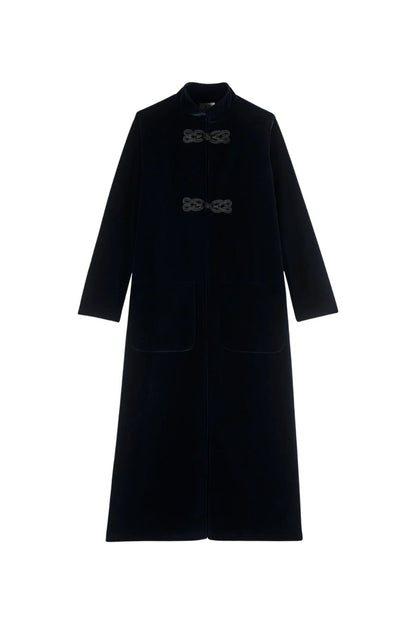 Carnot Coat in Navy Velvet by Bunny & Babe Winnetka