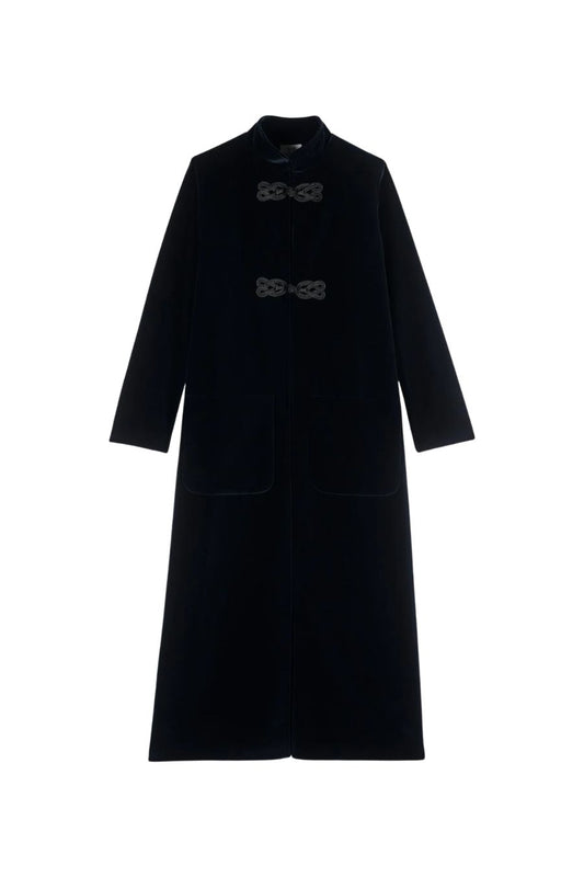 Carnot Coat in Navy Velvet by Bunny & Babe Winnetka