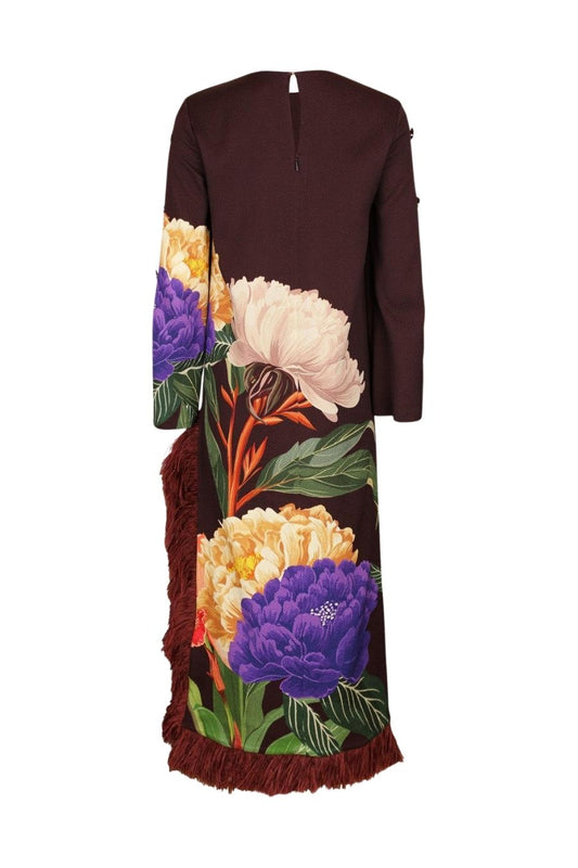 Brunetta Jacquard Dress in Majestic Wine